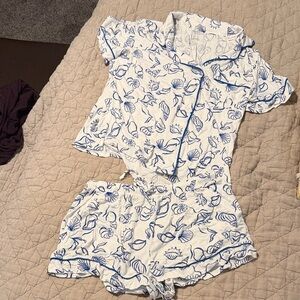 Auden Blue and White Seashell Pajama Set